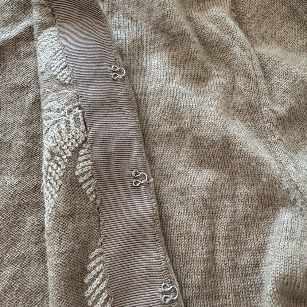 Trina Turk Brown Embellished Merino Wool Cardigan Size Small - Picture 4 of 8